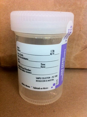 Urine Cups, STERILE, #243810, 90 ML, TEAL CAP, PARTER, 400/CS