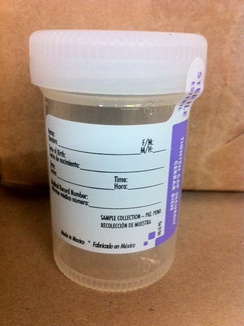 Urine Cups, ST, W/TEMP STRIPS, 300/CS, T-FISHER #021016, 90 ML X 53