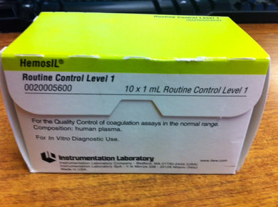 Instrumentation Labs, #20005600, Hemosil Control Level 1
