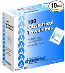 OB Towelettes, #1302, Dynarex, 100/box